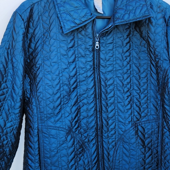 Chico's Dark Teal quilted jacket size Chico's size 1 / Medium / 8 - Picture 4 of 4